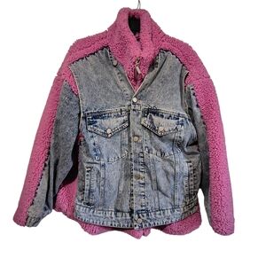 Blank NYC Pink and Blue Denim Jacket